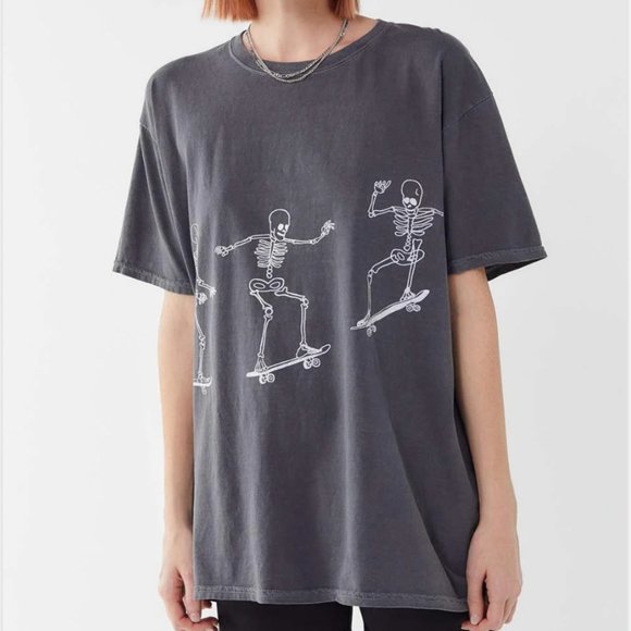 Urban Outfitters Tops - NWT URBAN OUTFITTERS Project Social T Skeleton Skateboard Gray Short Sleeve OS